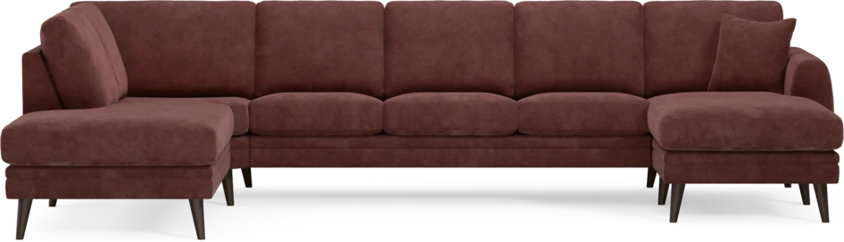 Eden - 3-sits soffa med divan vänster och schäslong höger - Röd