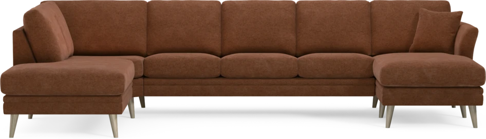 Eden - 3-sits soffa med divan vänster och schäslong höger - Orange