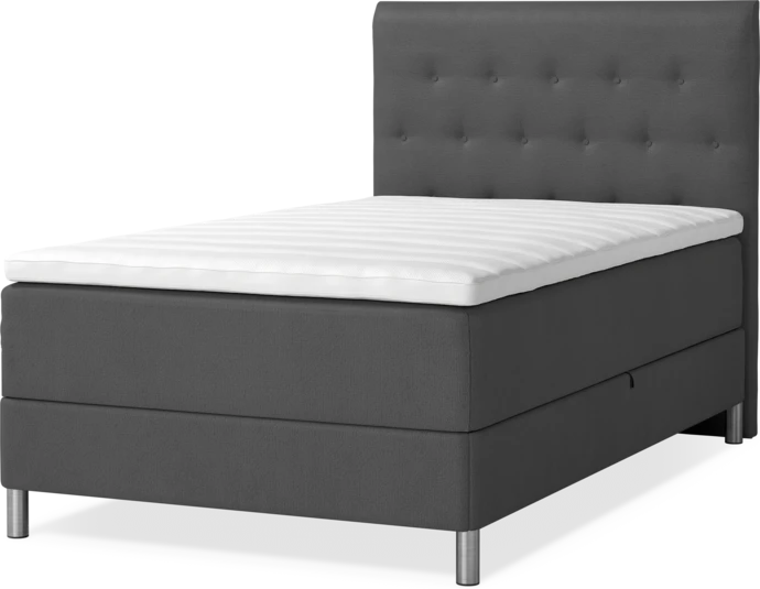 Roma Family, Förvaringssäng, enkelsäng med bäddmadrass och pikerad sänggavel