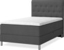 Roma Family - Förvaringssäng, enkelsäng med bäddmadrass och pikerad sänggavel - Grå