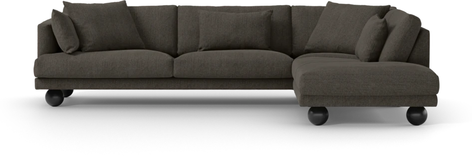 Harper - 3-sits soffa med divan höger - Brun