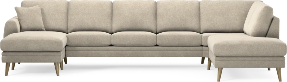 Eden - 3-sits soffa med schäslong vänster och divan höger - Beige