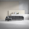 County - 3-sits soffa med divan vänster - Grå