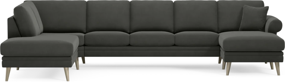 Eden - 3-sits soffa med divan vänster och schäslong höger - Grå