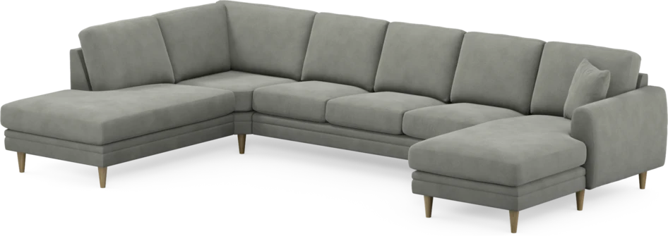 Eden - 3-sits soffa med divan vänster och schäslong höger - Grå