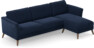 Bridge - 3-sits soffa med schäslong höger - Blå