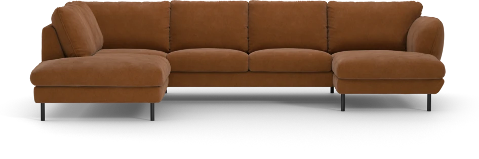 Madison - 2-sits soffa med divan vänster och schäslong höger - Orange