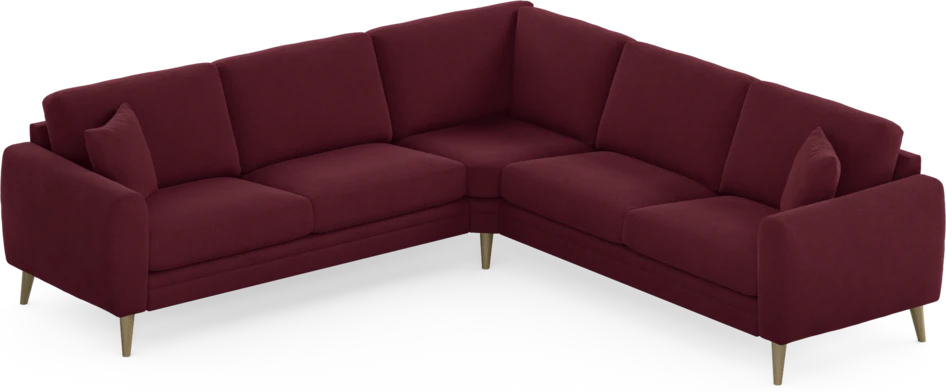 Eden - Hörnsoffa, 2,5+2,5-sits - Röd