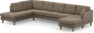 Eden - 3-sits soffa med divan vänster och schäslong höger - Brun