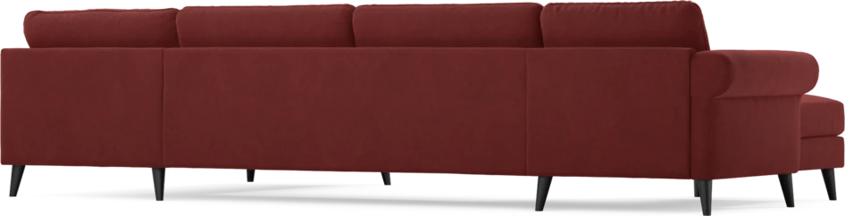 Bridge - 3-sits soffa med schäslong vänster och divan höger - Röd