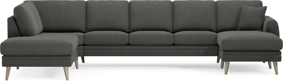 Eden - 3-sits soffa med divan vänster och schäslong höger - Grå