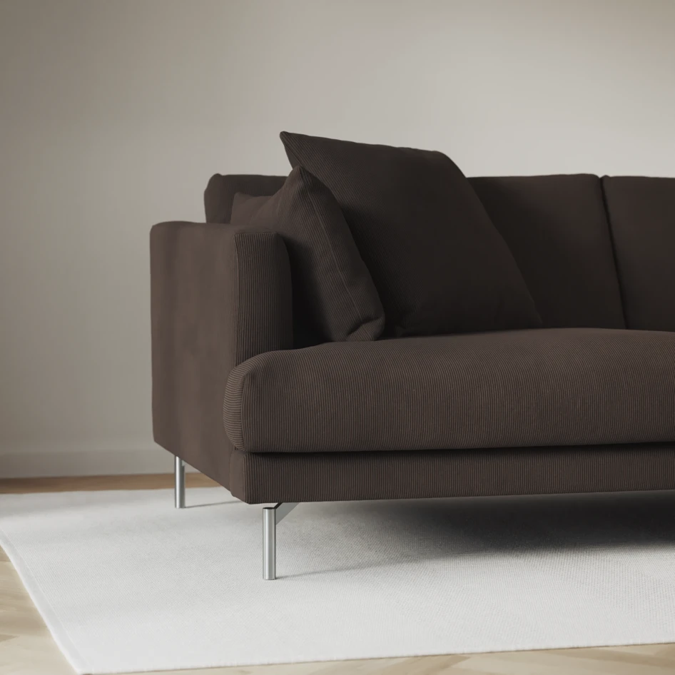 Harper - 3-sits soffa, hel dyna - Brun