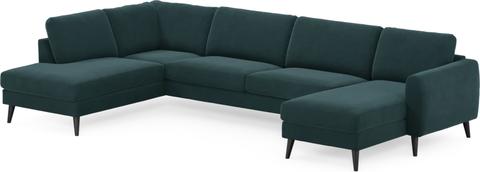 Bridge - 3-sits soffa med divan vänster och schäslong höger - Blå