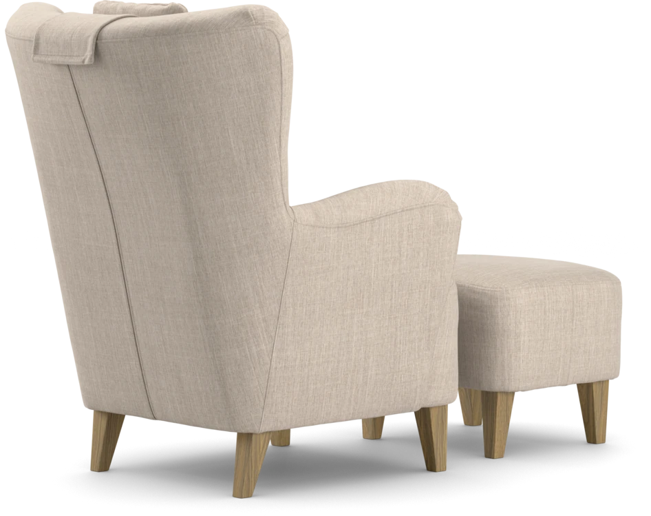 Elin - Fåtölj med fotpall - Beige