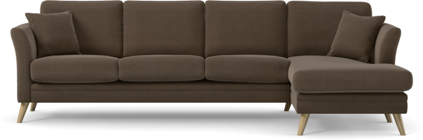 Eden - 3-sits soffa med schäslong - Brun