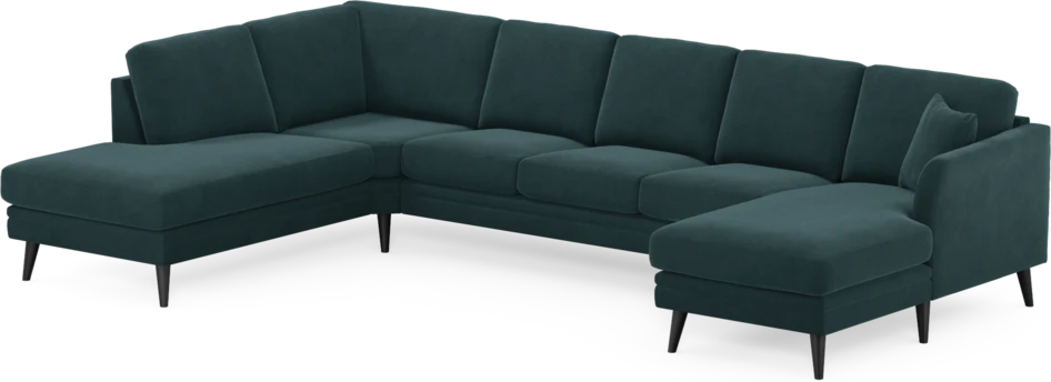 Eden - 3-sits soffa med divan vänster och schäslong höger - Blå
