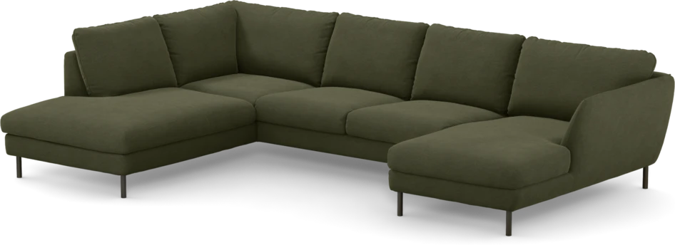 Madison Lux - 2-sits soffa med divan vänster och schäslong höger - Grön