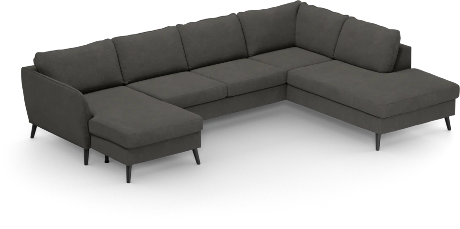County - 3-sits soffa med schäslong vänster och divan höger - Brun