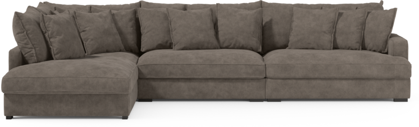 Rossi - 4-sits soffa med divan vänster - Brun