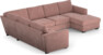 Friday - Hörnsoffa, 2+3-sits med schäslong höger - Rosa