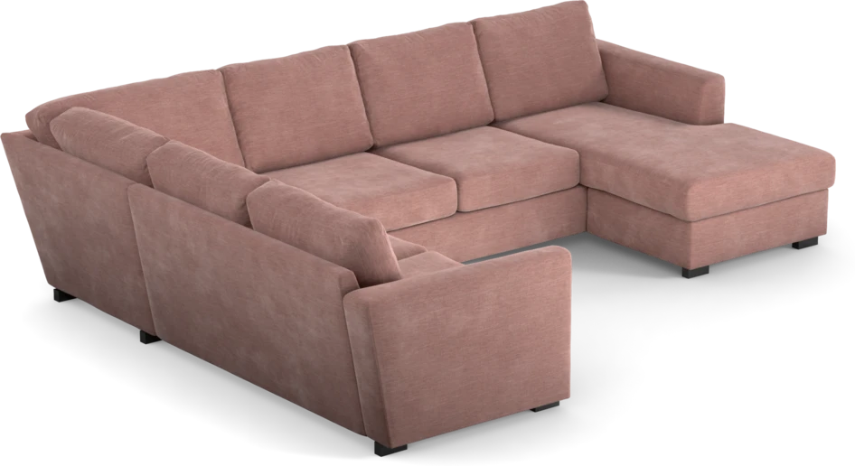 Friday - Hörnsoffa, 2+3-sits med schäslong höger - Rosa