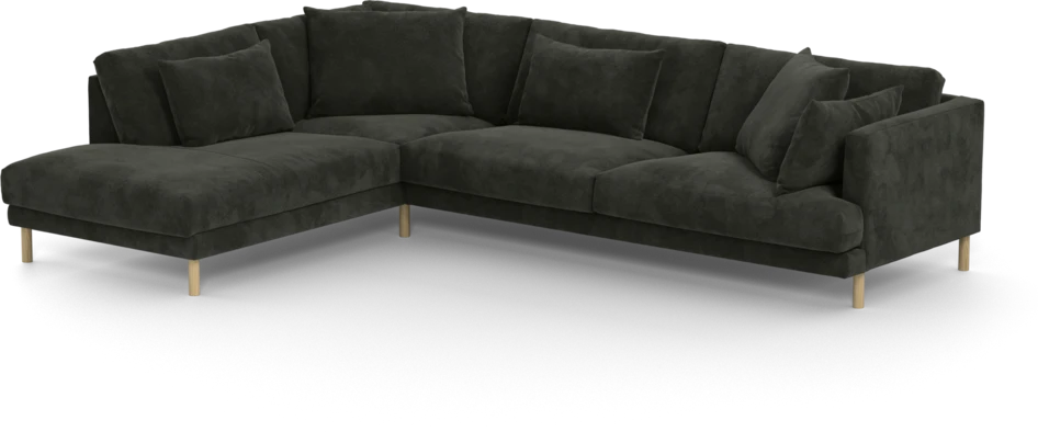 Harper - 3-sits soffa med divan vänster - Svart