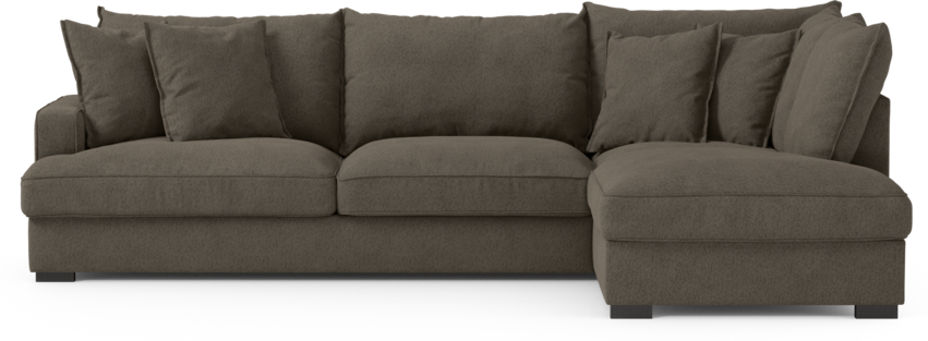 Mila - 3-sits soffa med divan höger - Brun