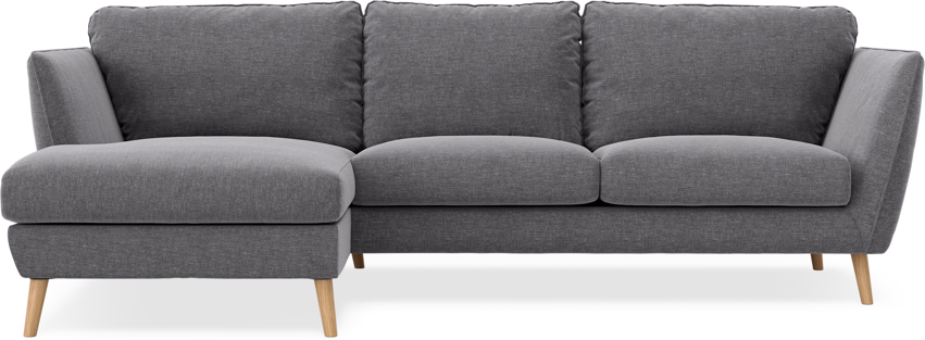 Madison Lux - 2-sits soffa med schäslong vänster - Grå