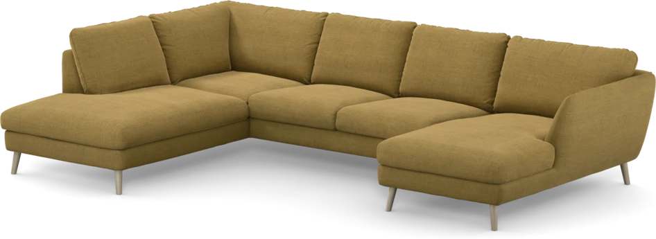 Madison - 2-sits soffa med divan vänster och schäslong höger - Gul