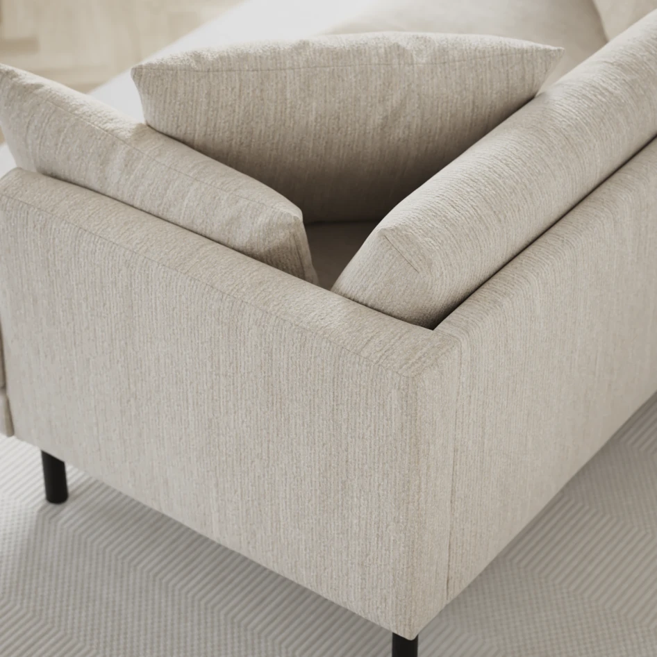 Harper - 3-sits soffa, hel dyna - Vit