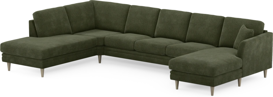 Eden - 3-sits soffa med divan vänster och schäslong höger - Grön