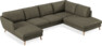 Madison - 2-sits soffa med schäslong vänster och divan höger - Brun