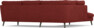 Madison Lux - 2-sits soffa med divan vänster - Röd
