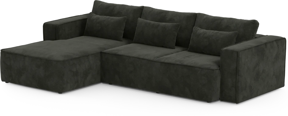 Ide - Bäddsoffa 3-sits med schäslong vänster - Svart