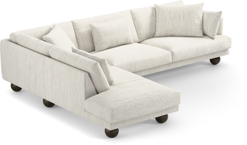Harper - 3-sits soffa med divan vänster - Vit