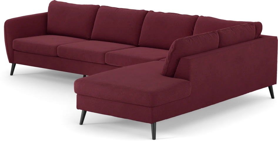 County - 3-sits soffa med divan höger - Röd