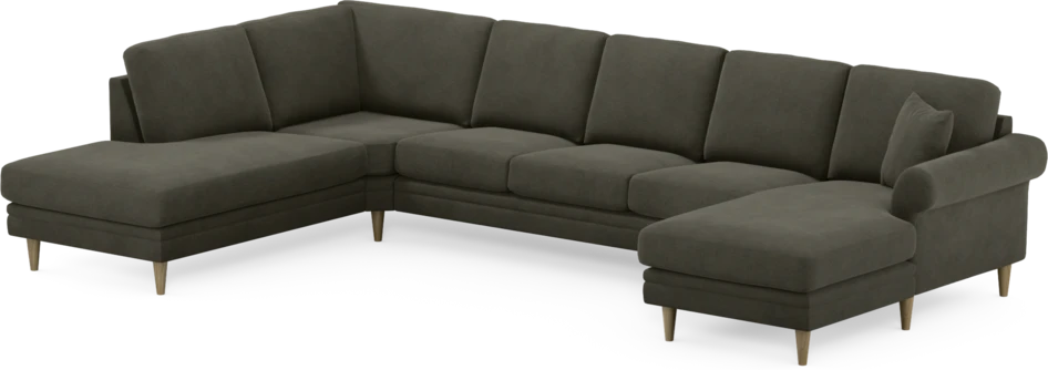 Eden - 3-sits soffa med divan vänster och schäslong höger - Grå