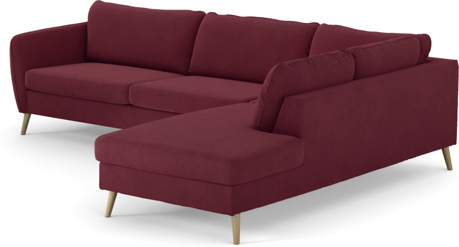 County - 2,5-sits soffa med divan höger - Röd