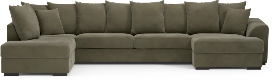 Town - 3-sits soffa med divan vänster och schäslong höger - Grön