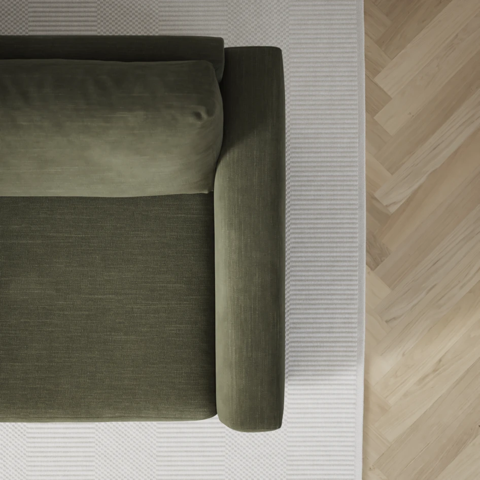 Friday - 3-sits soffa med schäslong vänster och divan höger - Grön
