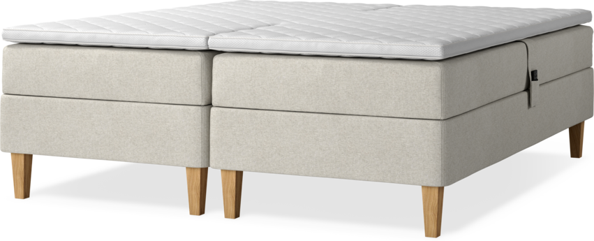 Delux Sense - Ställbar säng, dubbelsäng med bäddmadrass - Beige