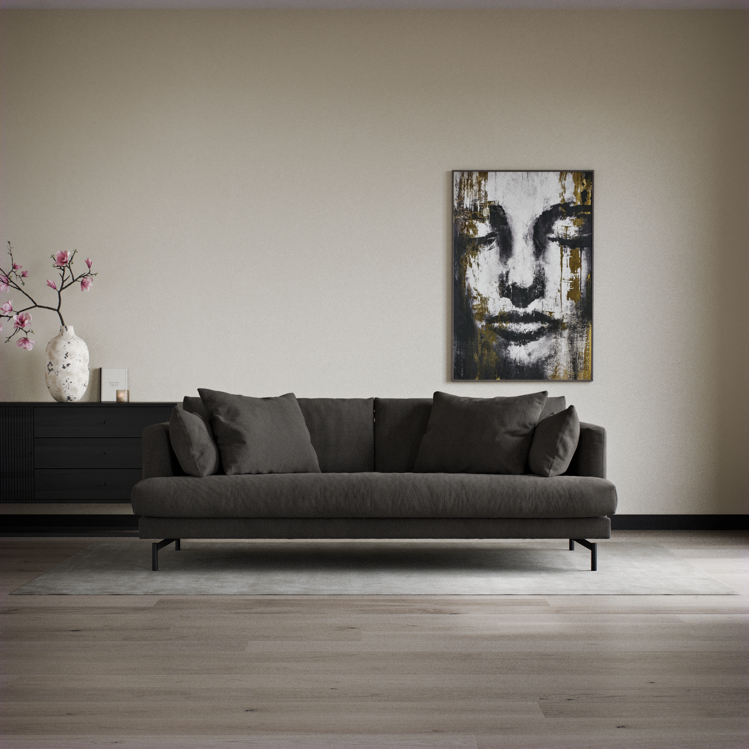Harper - 3-sits soffa, hel dyna - inspiration
