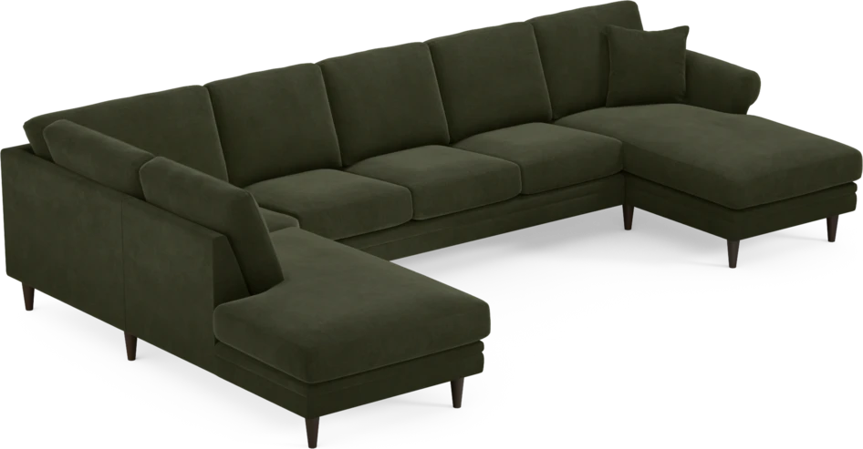 Eden - 3-sits soffa med divan vänster och schäslong höger - Grön