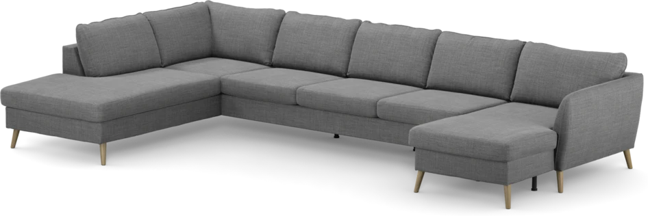 County - 4-sits soffa med divan vänster och schäslong höger - Grå