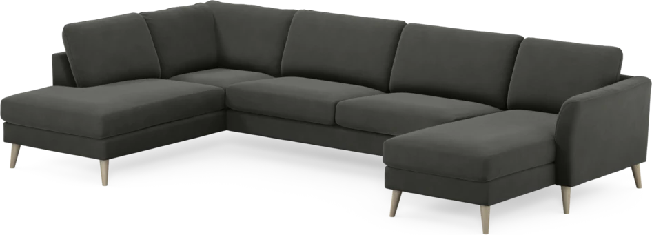 Bridge - 3-sits soffa med divan vänster och schäslong höger - Grå