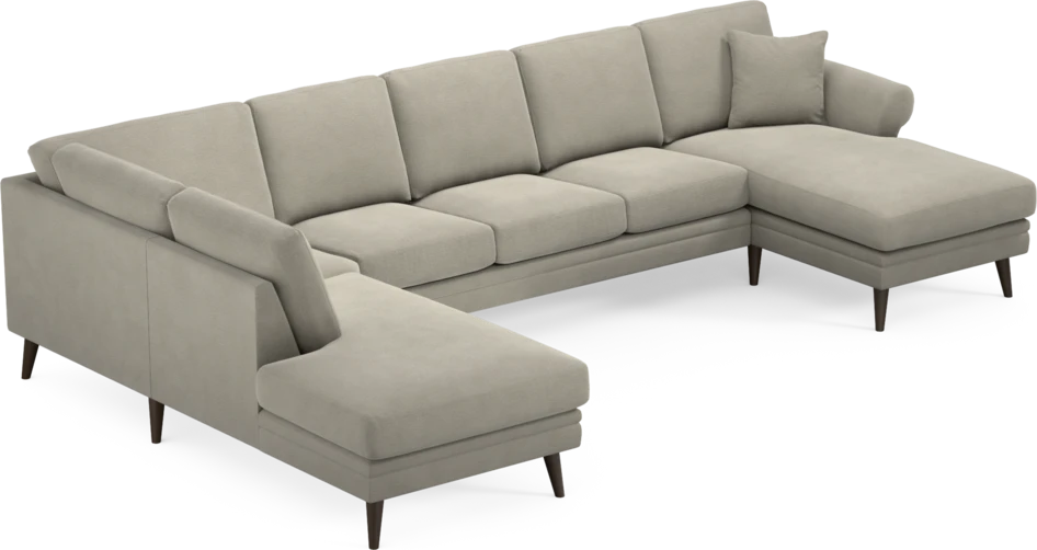 Eden - 3-sits soffa med divan vänster och schäslong höger - Brun