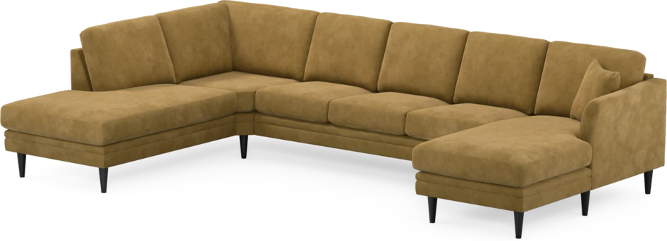 Eden - 3-sits soffa med divan vänster och schäslong höger - Gul
