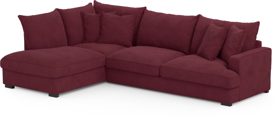 Mila - 3-sits soffa med divan vänster - Röd