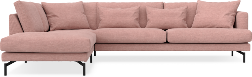 Harper - 3-sits soffa med divan vänster - Rosa