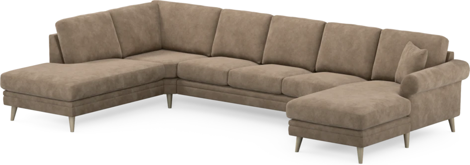 Eden - 3-sits soffa med divan vänster och schäslong höger - Beige